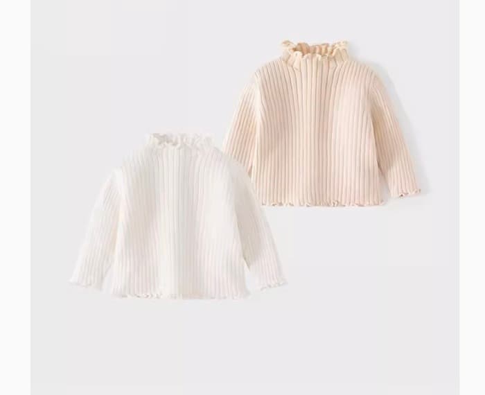 子ども服 子どもフリルボトルネックニット