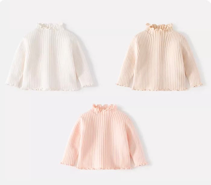 子ども服 子どもフリルボトルネックニット