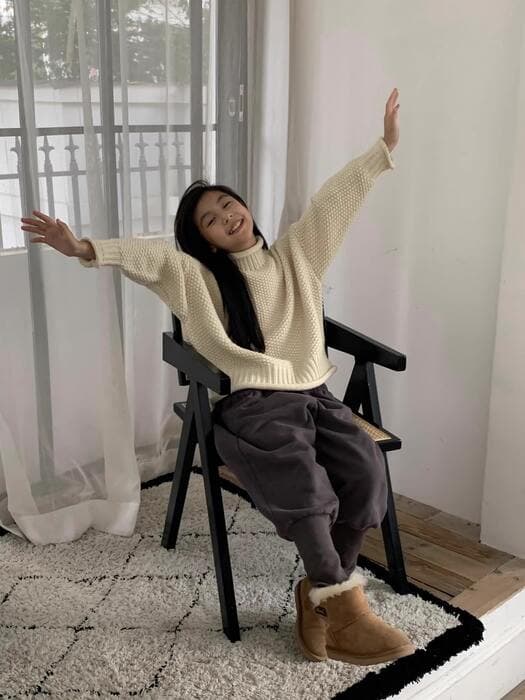 子ども服 子どもハイネックチャンキーニット