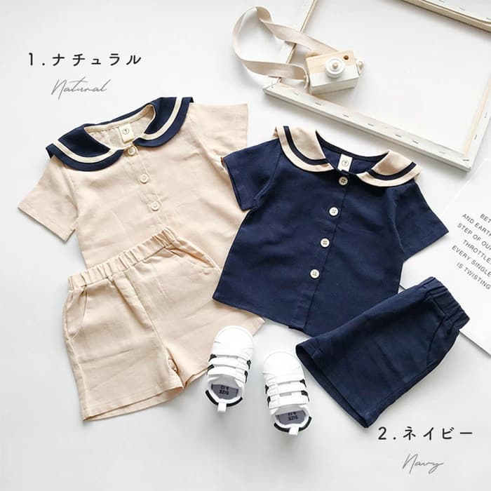 子ども服 子どもドレス コットンマリンセットアップ