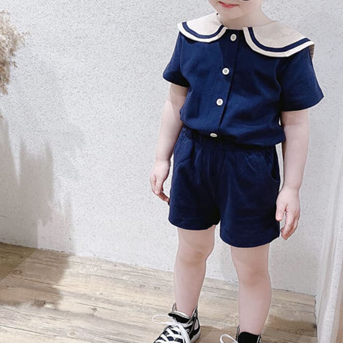子ども服 子どもドレス コットンマリンセットアップ