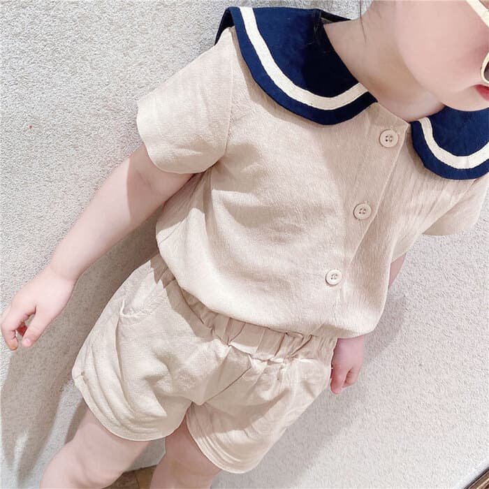 子ども服 子どもドレス コットンマリンセットアップ