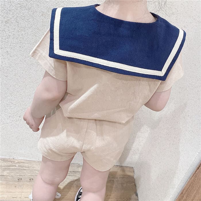 子ども服 子どもドレス コットンマリンセットアップ