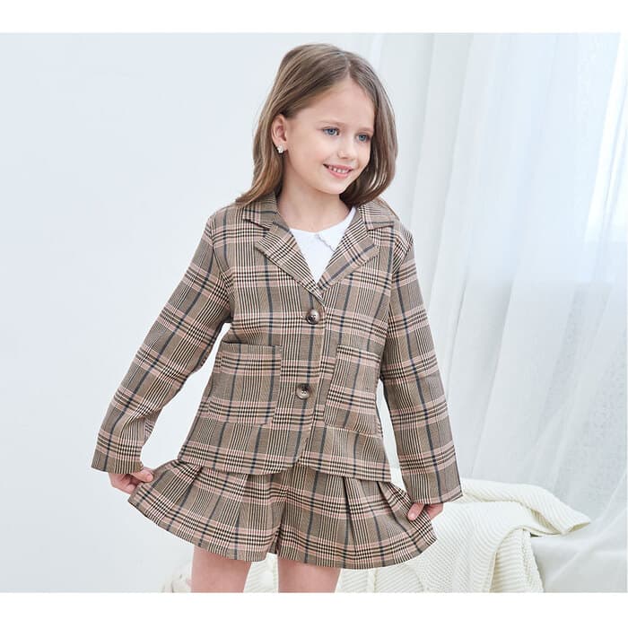 子ども服 子どもドレス チェックセットアップ スーツ