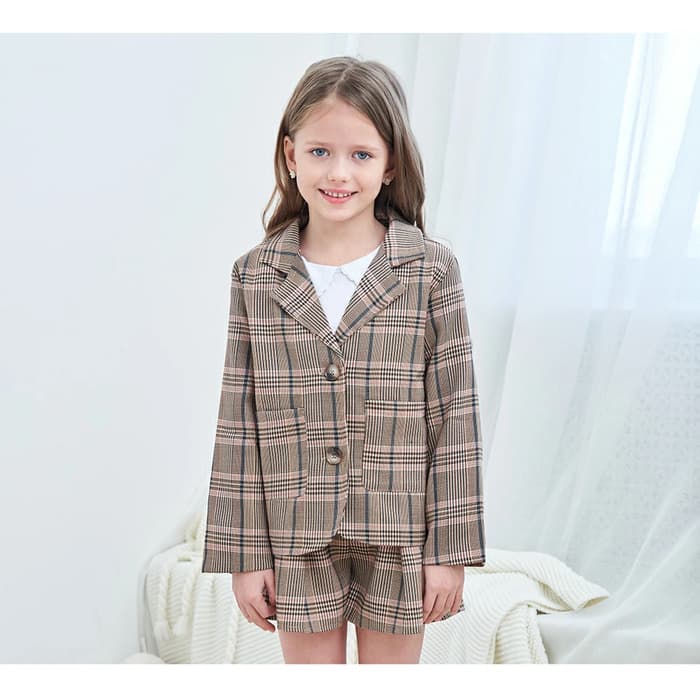 子ども服 子どもドレス チェックセットアップ スーツ