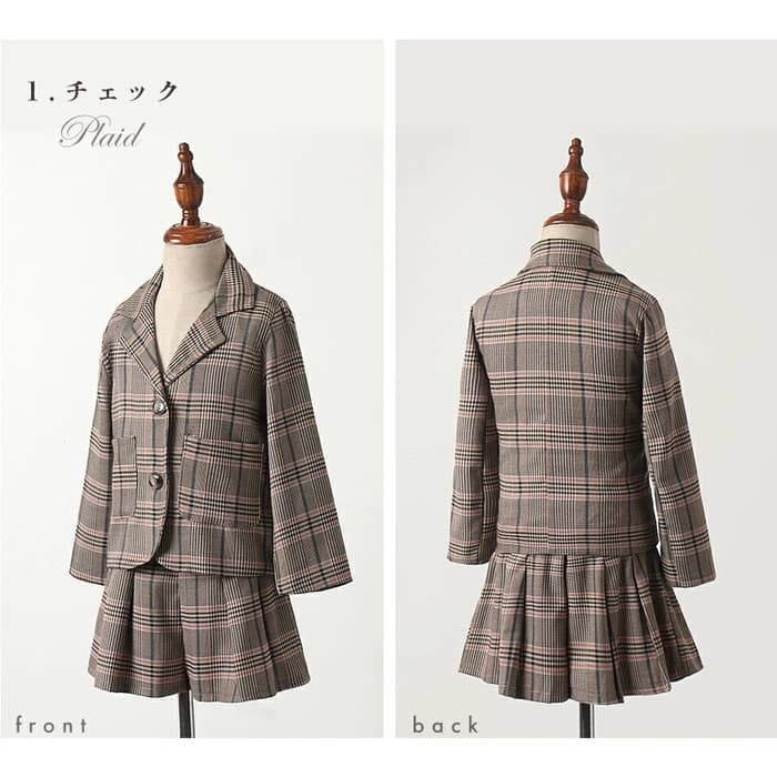 子ども服 子どもドレス チェックセットアップ スーツ
