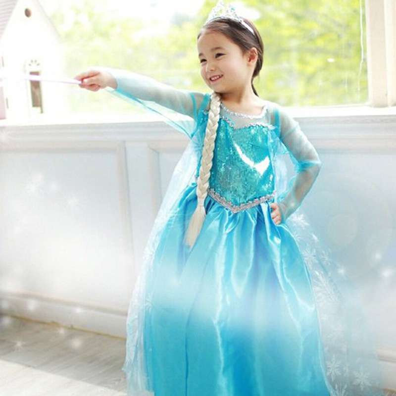ピアノ発表会 結婚式用 子どもドレス ディズニー エルサ風 魔法の雪プリンセスドレス