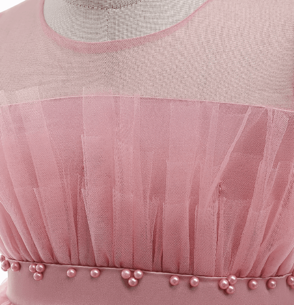 ピアノ発表会 結婚式用 子どもドレス 段フリルが目を惹くクラシカルなドレス