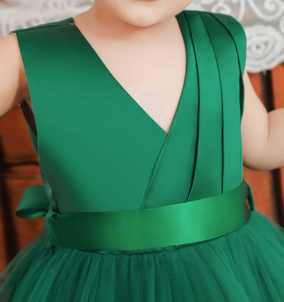 ピアノ発表会 結婚式用 子どもドレス チュールフリルがふんわりデザインされたドレス