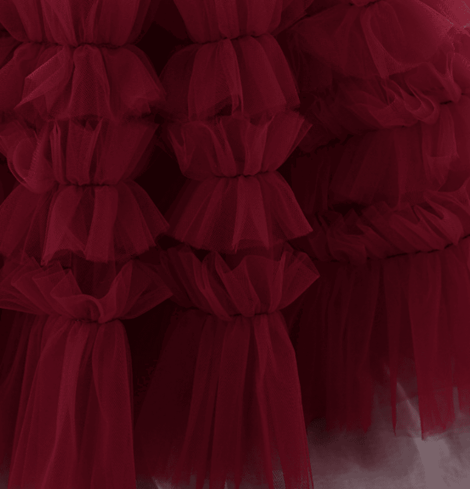 ピアノ発表会 結婚式用 子どもドレス チュールフリルがふんわりデザインされたドレス