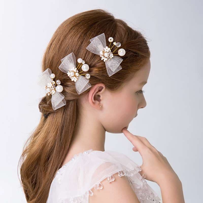 パールリボンヘアピン