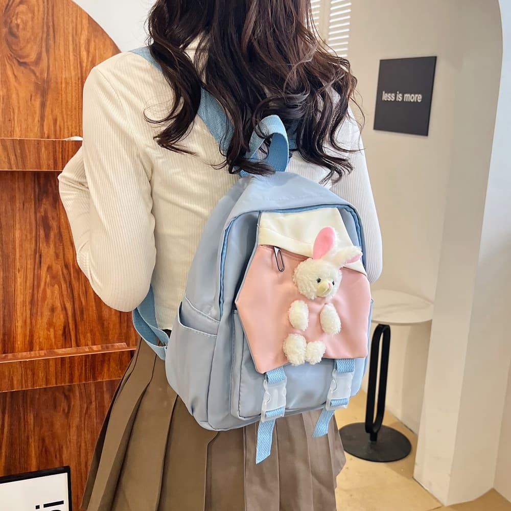 子ども服 子どもリュック うさちゃん付きパステルカラーリュック