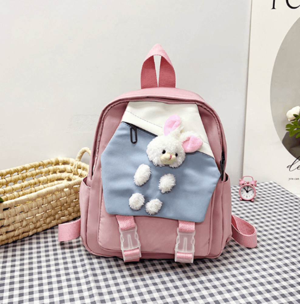 子ども服 子どもリュック うさちゃん付きパステルカラーリュック