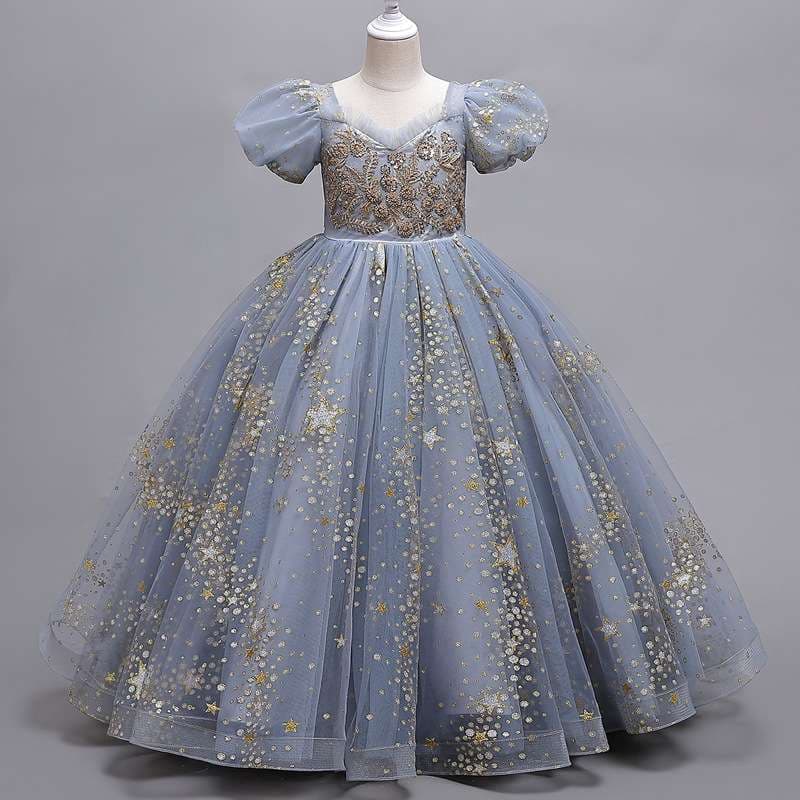 ピアノ発表会 結婚式用 子どもドレス ディズニー アリエル風 星屑舞踏会プリンセスドレス