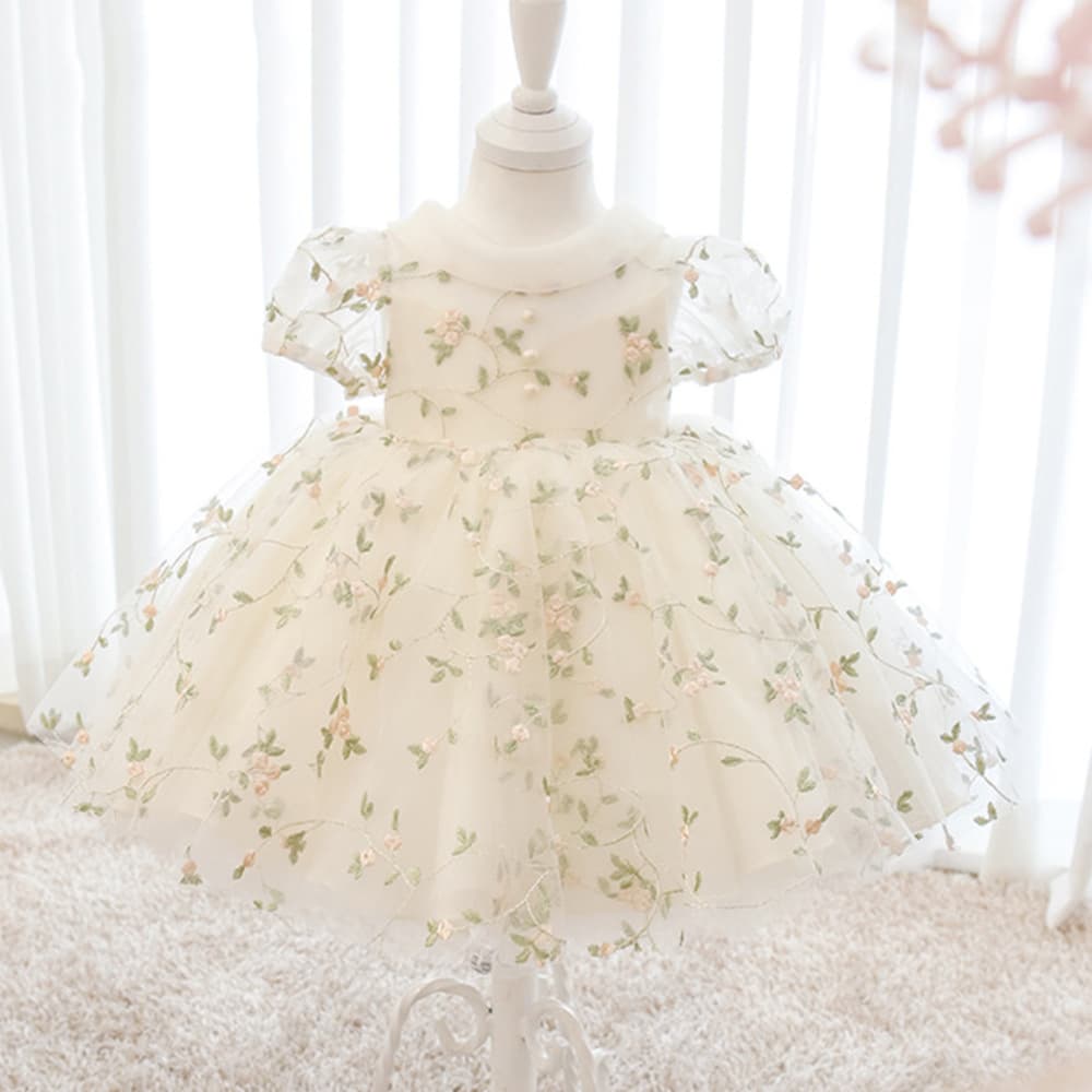 ピアノ発表会 結婚式用 子どもドレス 小花チュールキッズドレス