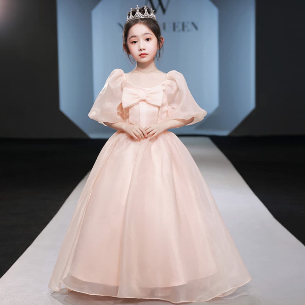ピアノ発表会 結婚式用 子どもドレス ディズニー シフォンチュール リボンキッズドレス