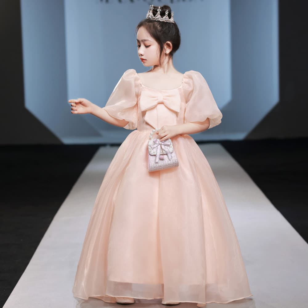 ピアノ発表会 結婚式用 子どもドレス ディズニー シフォンチュール リボンキッズドレス