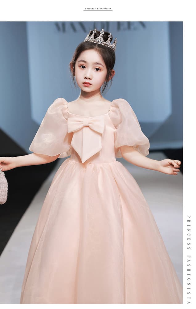 ピアノ発表会 結婚式用 子どもドレス ディズニー シフォンチュール リボンキッズドレス