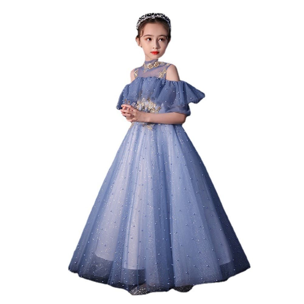 ピアノ発表会 結婚式用 子どもドレス ディズニー シンデレラ風エレガントスパンコールドレス