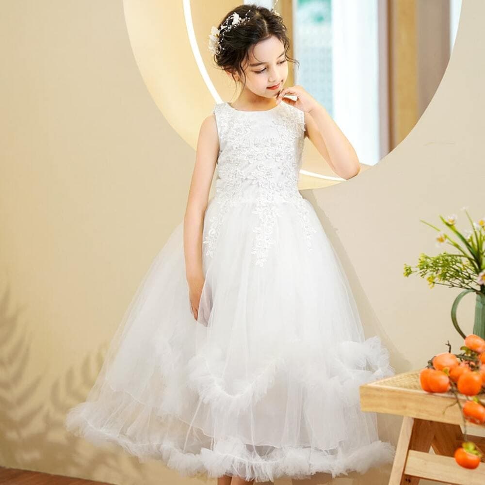 ピアノ発表会 結婚式用 子どもドレス ブルーカラー ノースリーブ ドレス