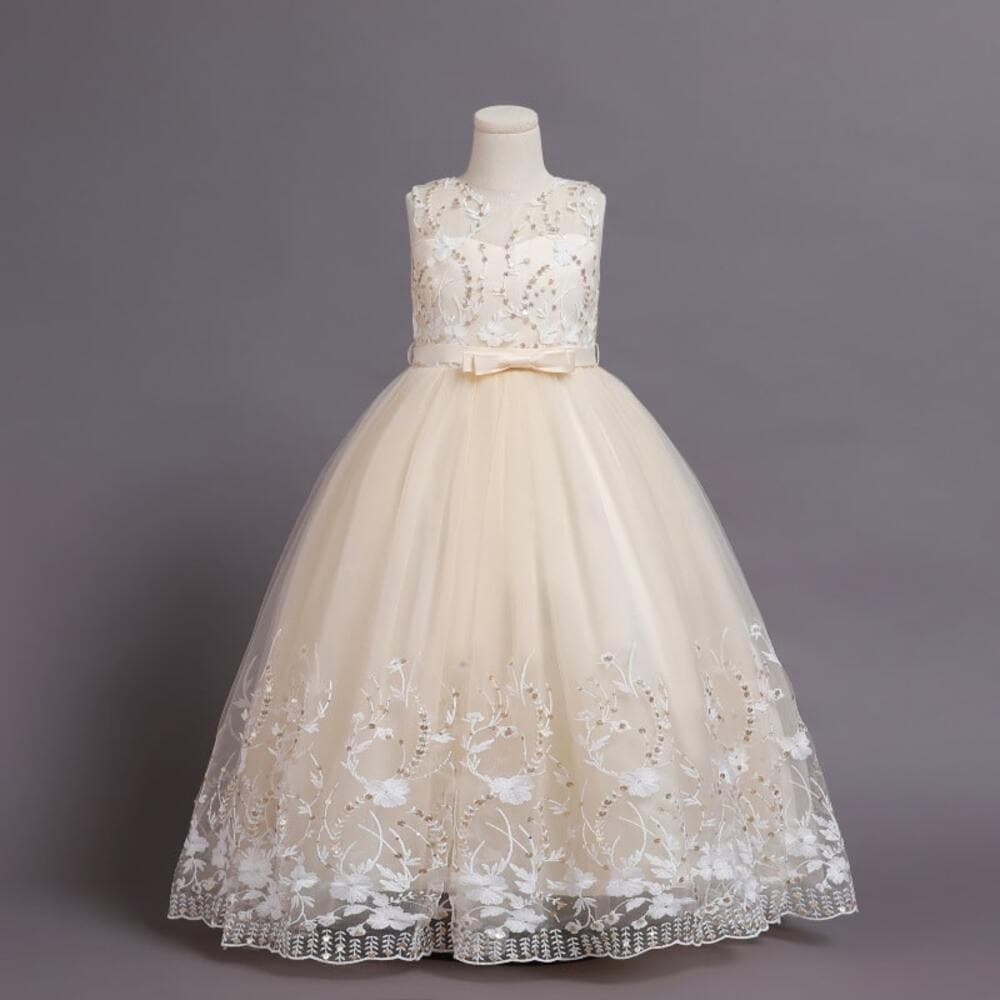 ピアノ発表会 結婚式用 子どもドレス ホワイトカラー ゴージャス ドレス