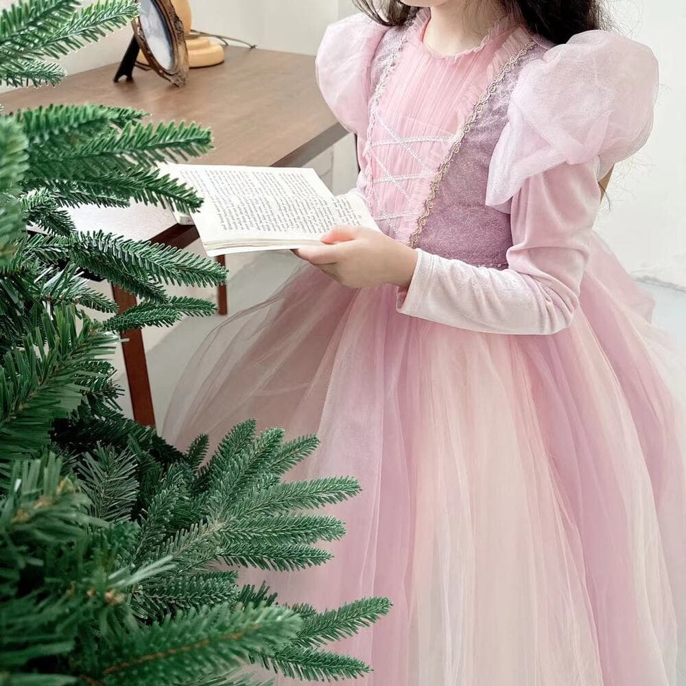 ピアノ発表会 結婚式用 子どもドレス ディズニー ピンクパープルふんわりチュールドレス