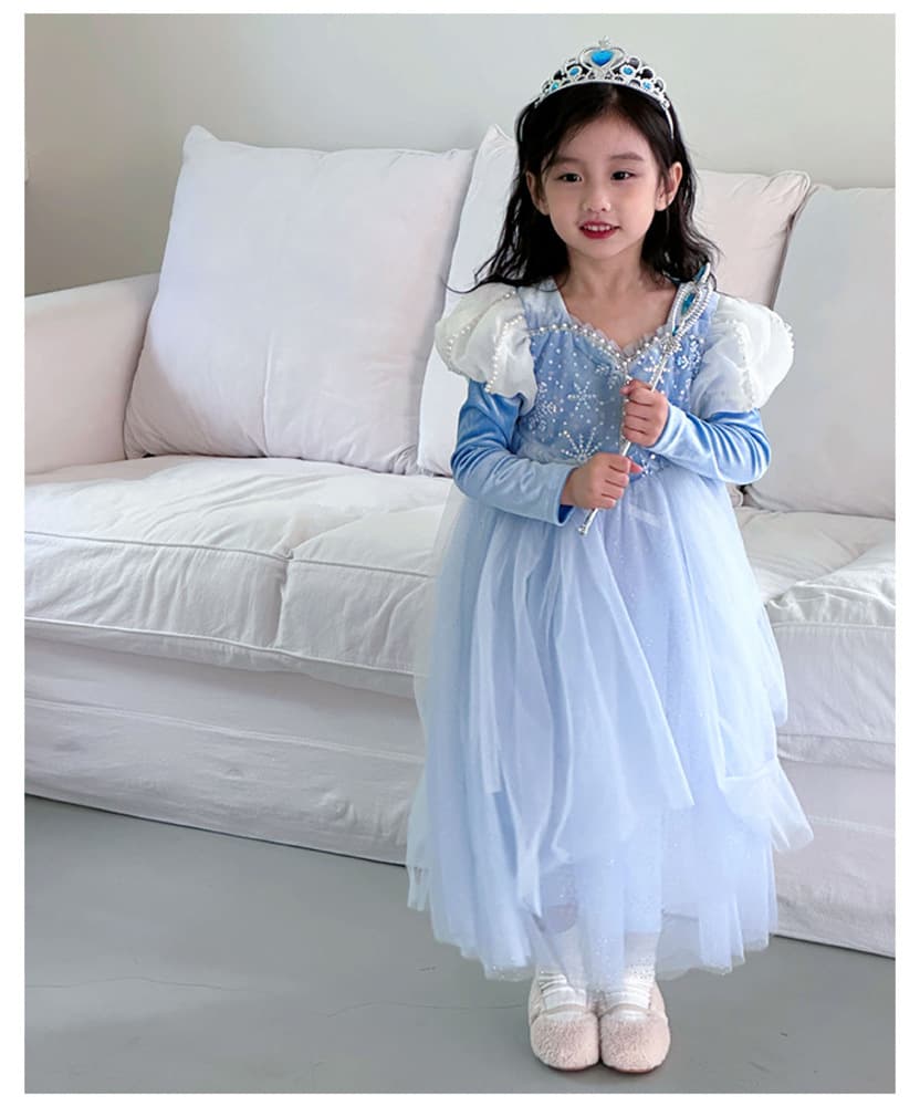 ピアノ発表会 結婚式用 子どもドレス ディズニー シンデレラ風 冬のプリンセスドレス