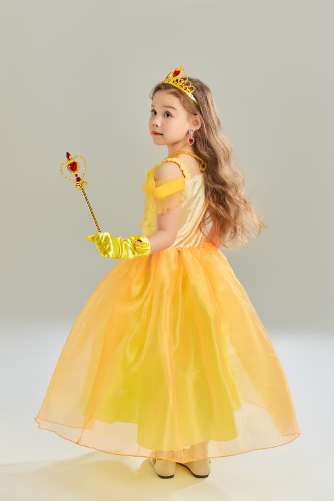 ピアノ発表会 結婚式用 子どもドレス ディズニー オフショルプリンセス ベル風キッズドレス