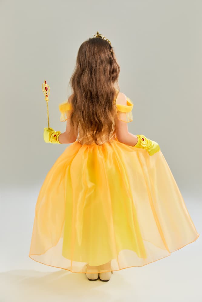 ピアノ発表会 結婚式用 子どもドレス ディズニー オフショルプリンセス ベル風キッズドレス