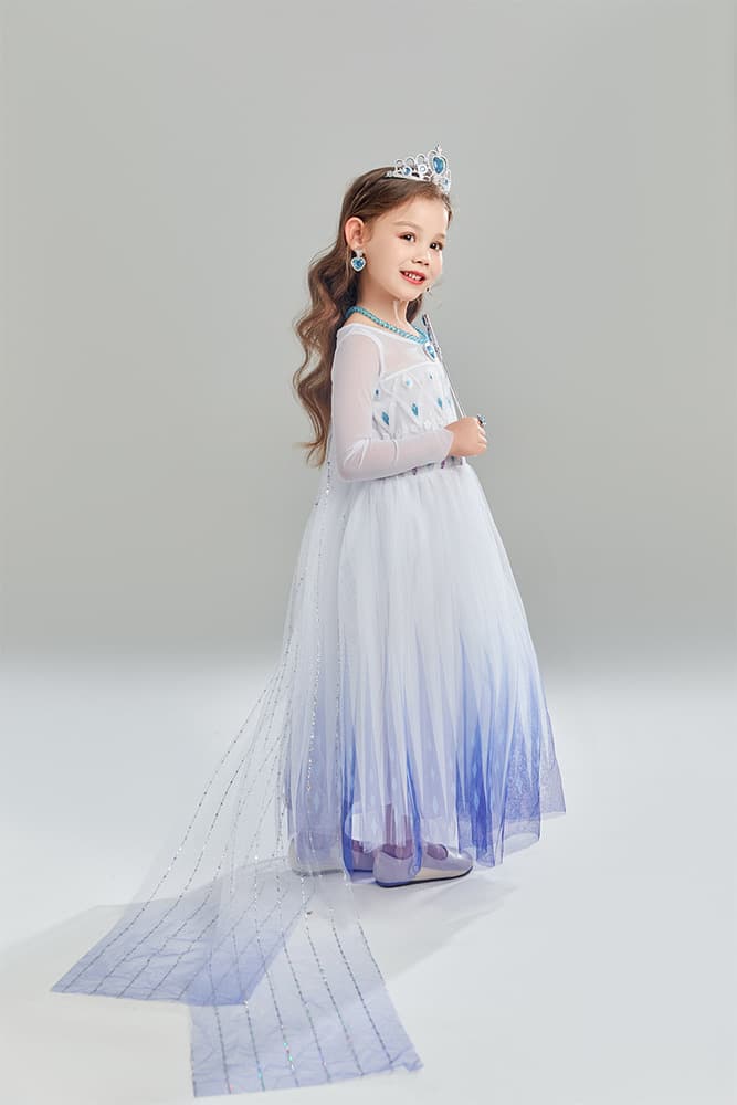 ピアノ発表会 結婚式用 子どもドレス ディズニー 雪のプリンセス ホワイトキッズドレス