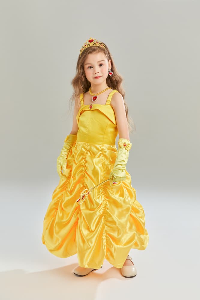 ピアノ発表会 結婚式用 子どもドレス ディズニー ストラッププリンセス ベル風なりきりキッズドレス