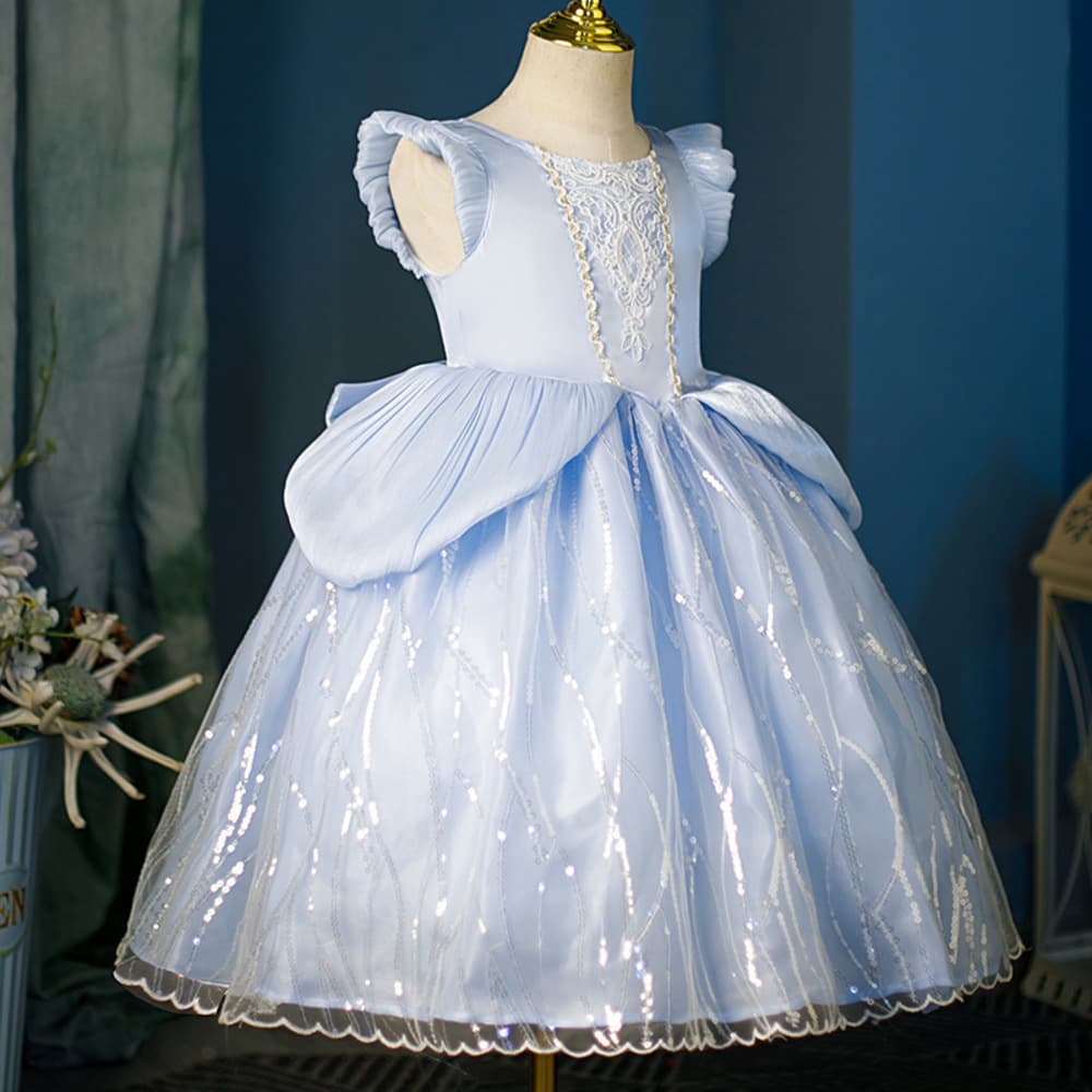 ピアノ発表会 結婚式用 子どもドレス ディズニー バックリボン ラプンツェル風プリンセスドレス