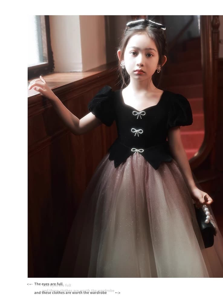 ピアノ発表会 結婚式用 子どもドレス ディズニー ベルベットリボンドレス