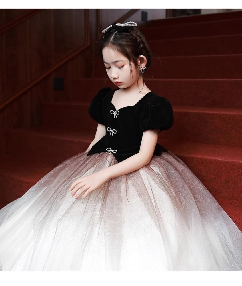 ピアノ発表会 結婚式用 子どもドレス ディズニー ベルベットリボンドレス