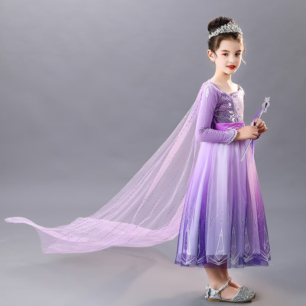 ピアノ発表会 結婚式用 子どもドレス ディズニー パープル シンプル アリエル風キッズドレス
