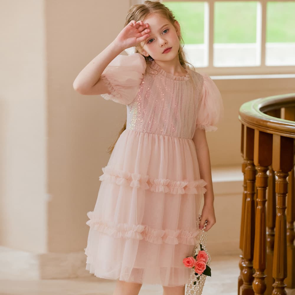 ピアノ発表会 結婚式用 子どもドレス フリルショートドレス