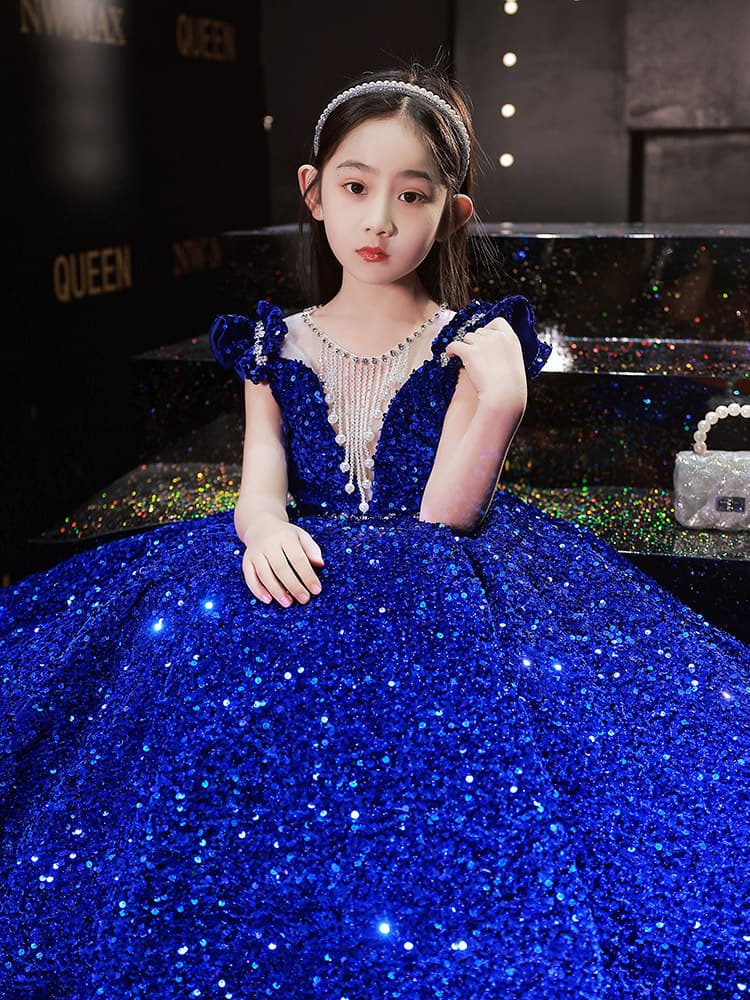 ピアノ発表会 結婚式用 子どもドレス スパンコールキッズドレス