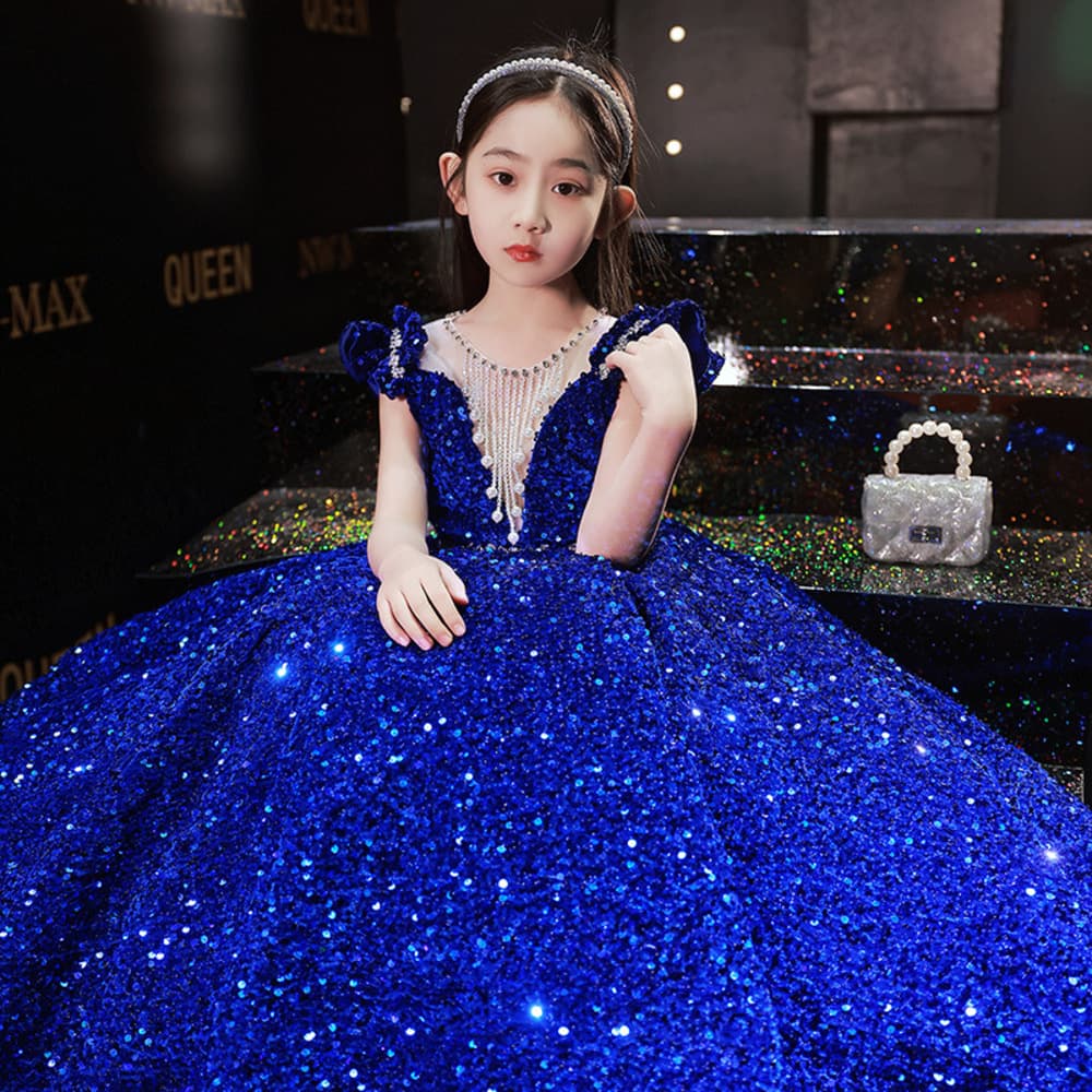 ピアノ発表会 結婚式用 子どもドレス スパンコールキッズドレス