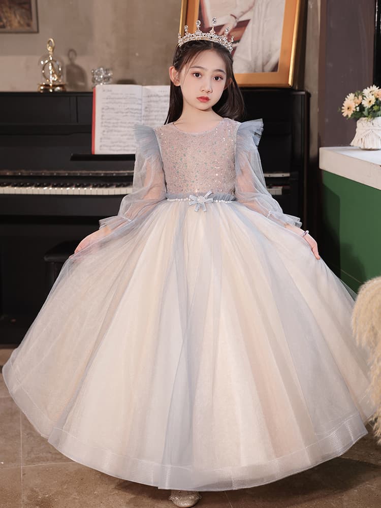 ピアノ発表会 結婚式用 子どもドレス アイスグレースパンコールエレガンスキッズドレス