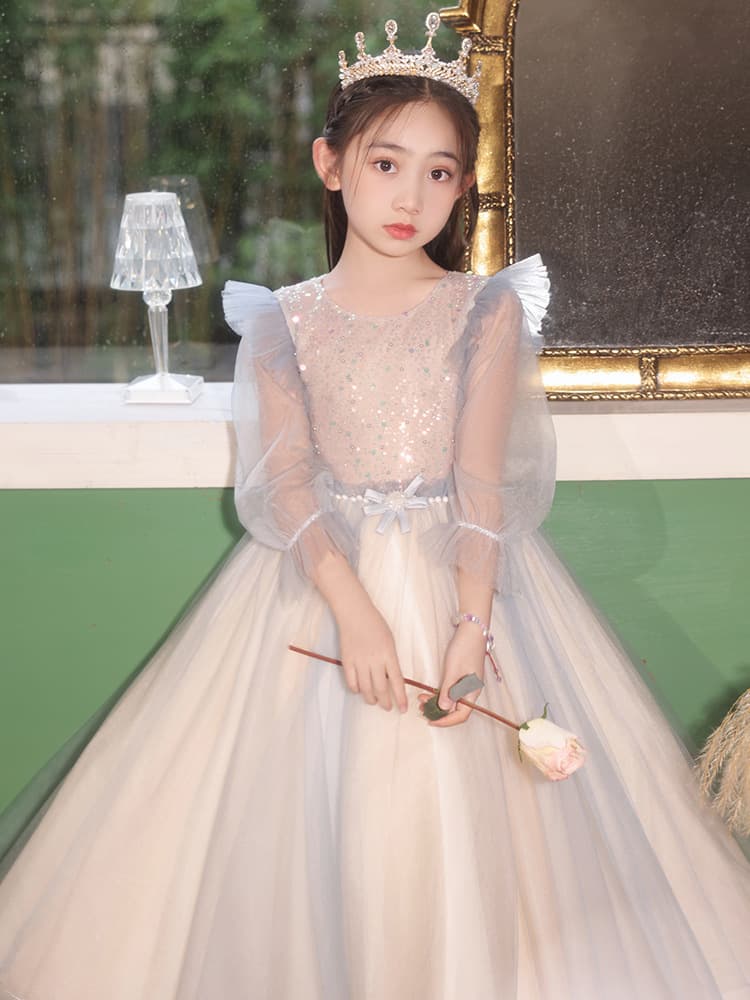 ピアノ発表会 結婚式用 子どもドレス アイスグレースパンコールエレガンスキッズドレス