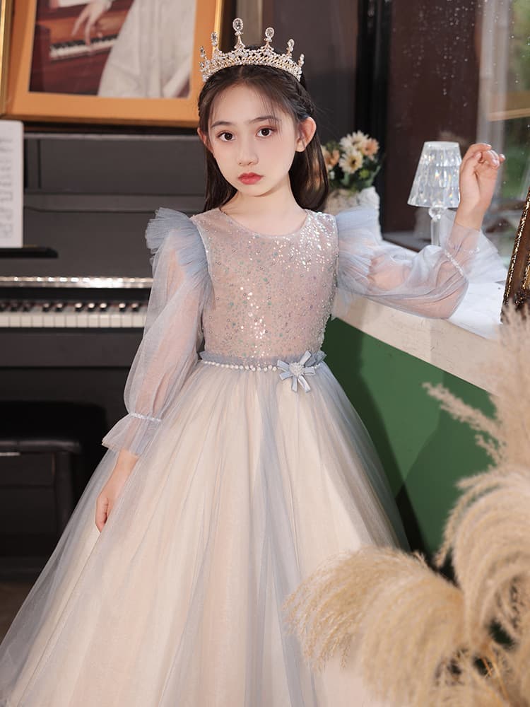 ピアノ発表会 結婚式用 子どもドレス アイスグレースパンコールエレガンスキッズドレス