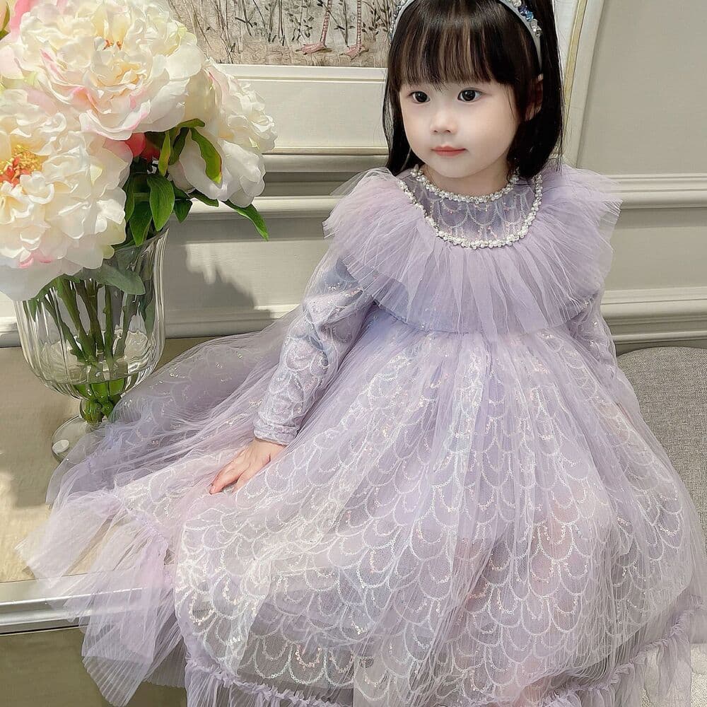 ピアノ発表会 結婚式用 子どもドレス ライトパープルフェアリーキッズドレス