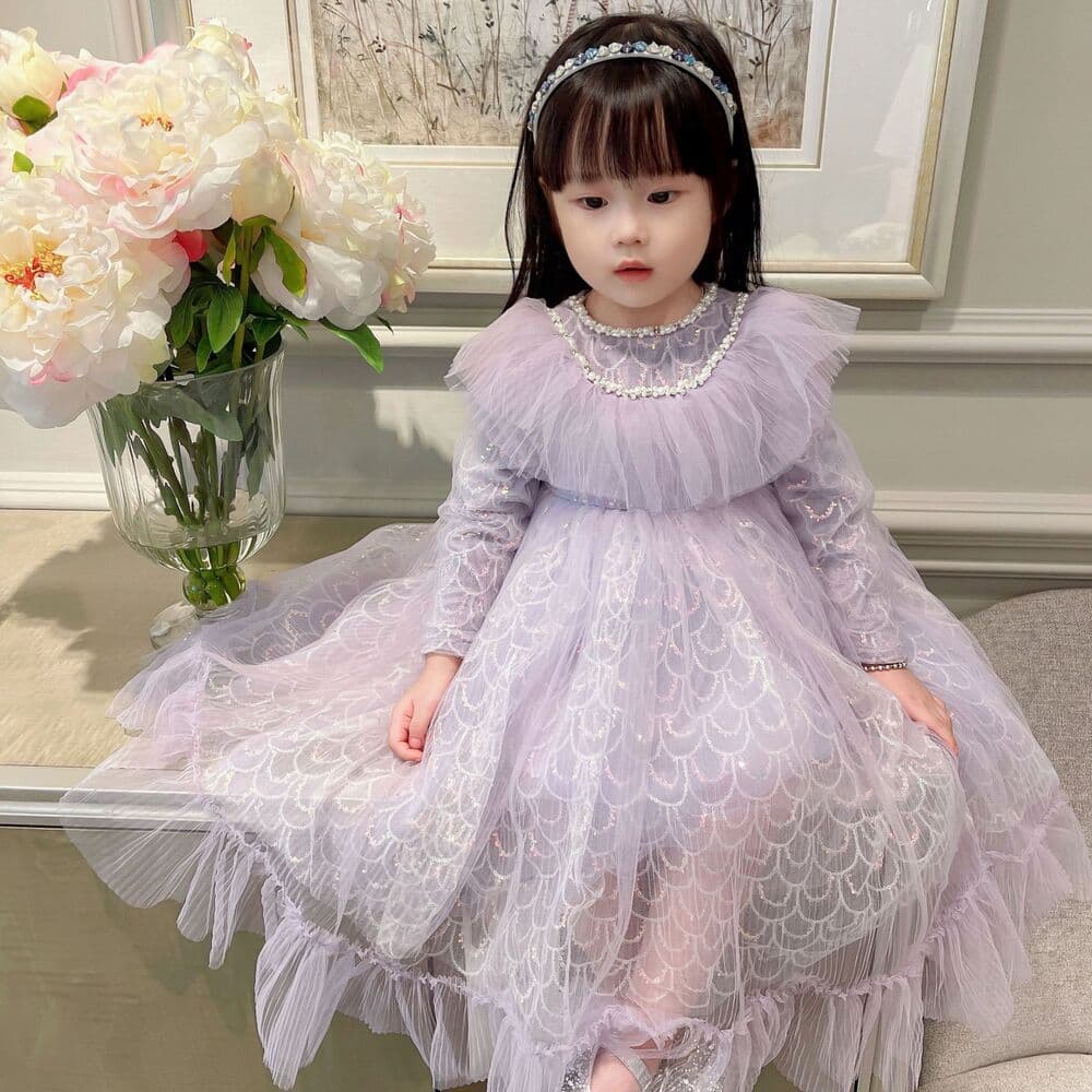 ピアノ発表会 結婚式用 子どもドレス ライトパープルフェアリーキッズドレス