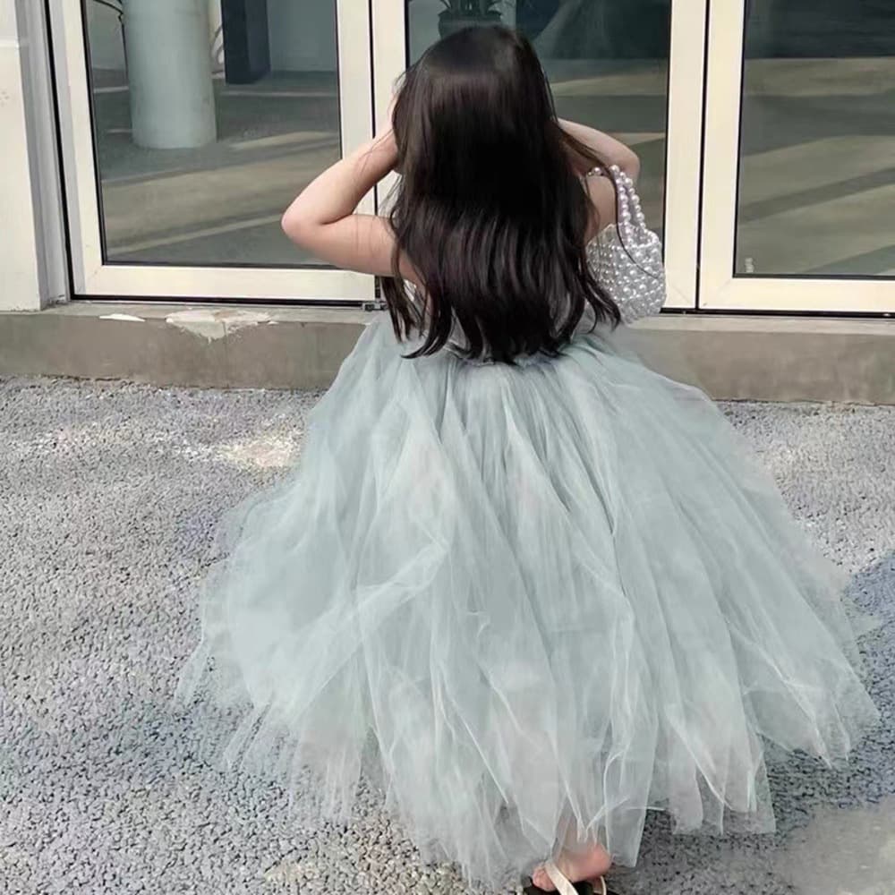 ピアノ発表会 結婚式用 子どもドレス 重なるチュールグレードレス