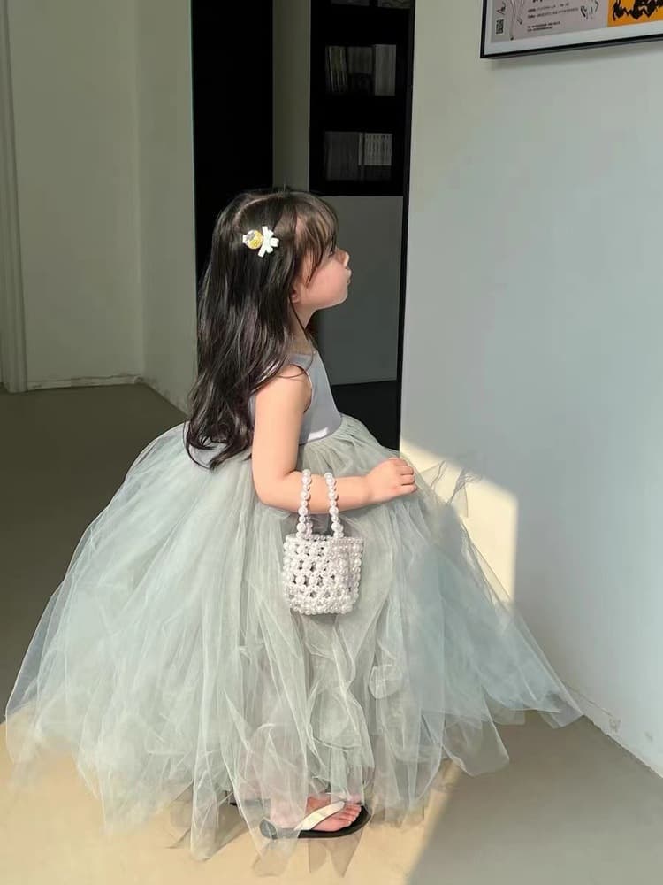 ピアノ発表会 結婚式用 子どもドレス 重なるチュールグレードレス