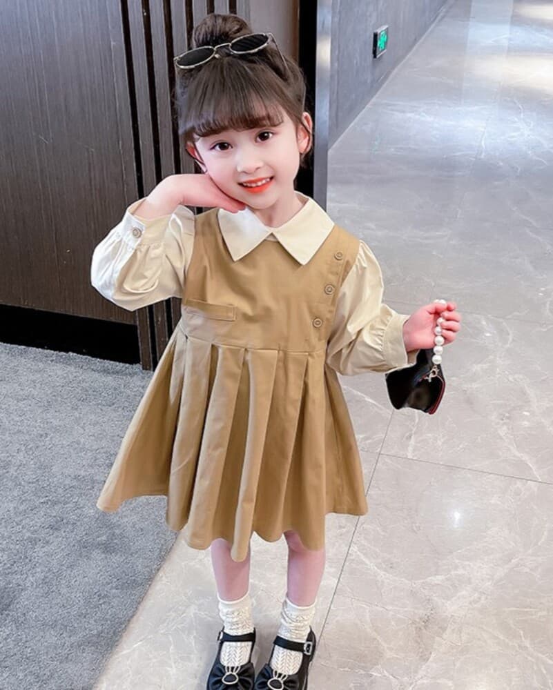 ピアノ発表会 衣装 ウエスト切り替えプリーツスカート 子どもワンピース