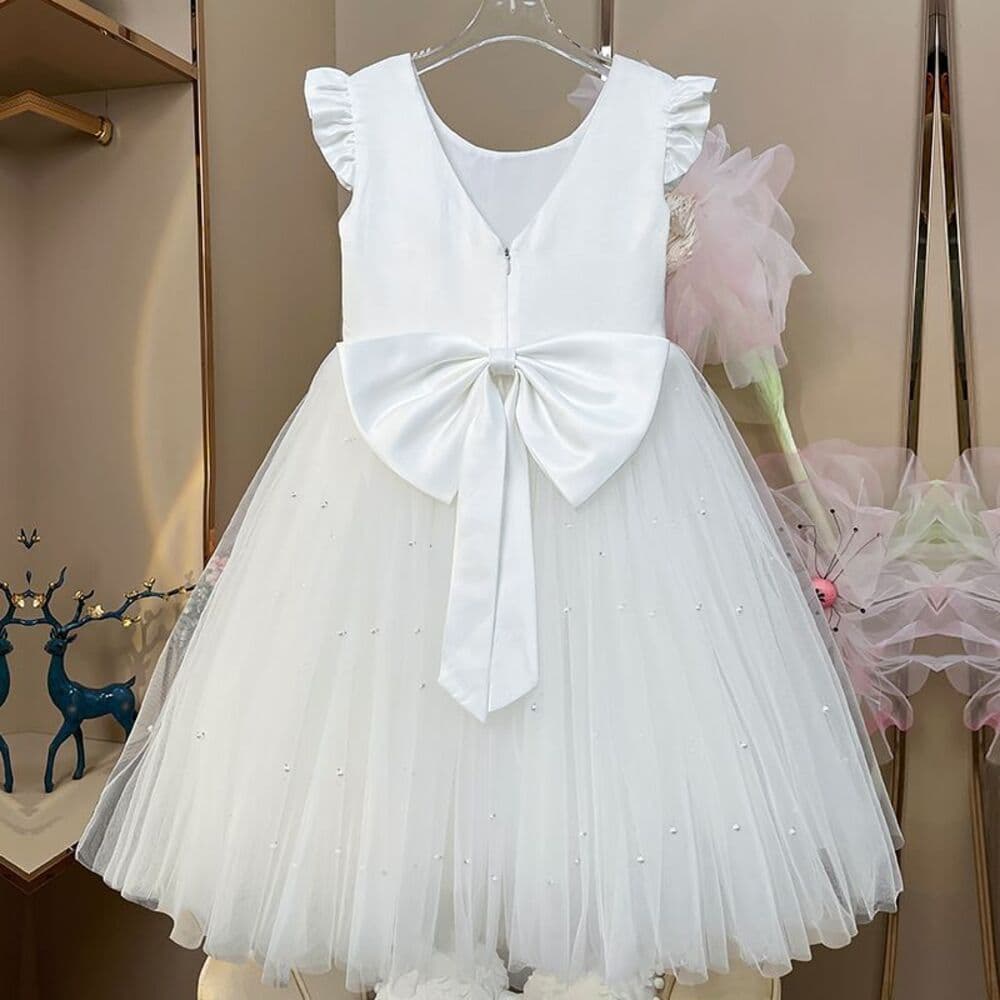 ピアノ発表会 結婚式用 子どもドレス プリンセス風ドレス パールリボン付き