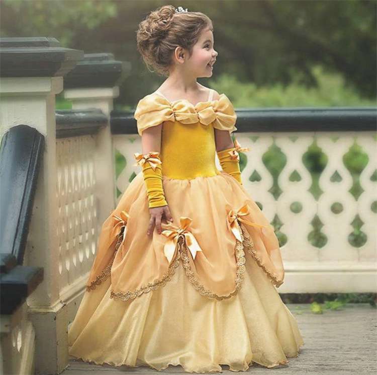 ピアノ発表会 結婚式用 子どもドレス ディズニー ベル風 魔法のプリンセスドレス