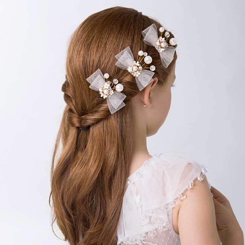 パールリボンヘアピン