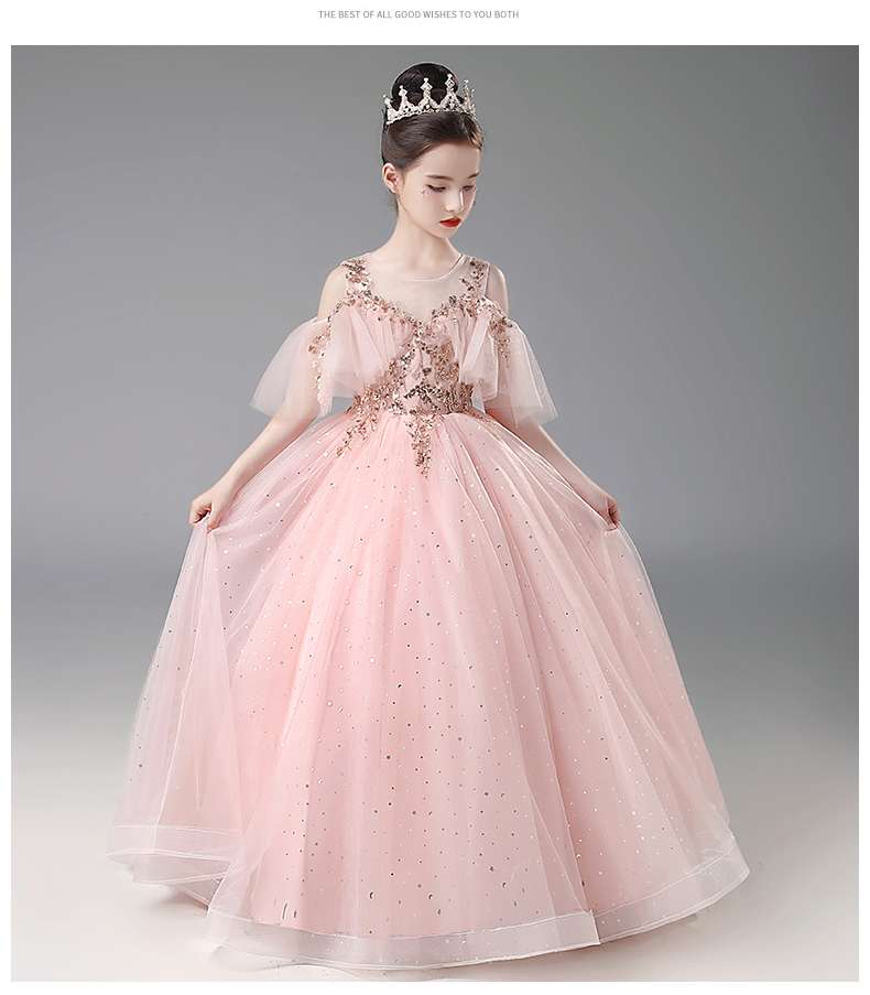 キッズドレス プリンセス風チュールロングドレス